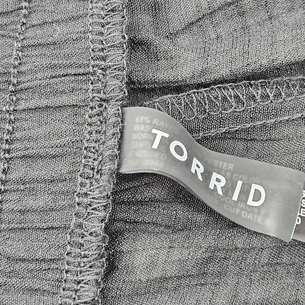 Torrid Black Wide Leg Side Slit Pants Plus Size 4x‎ Summer Vacation Flowy Resort